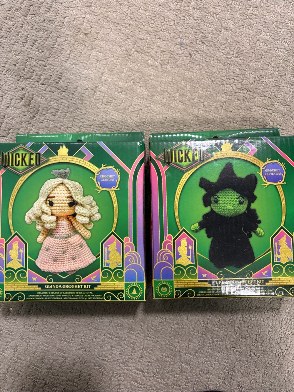 Wicked Glinda & Elphaba Crochet Kit Duo - Green and Pink
